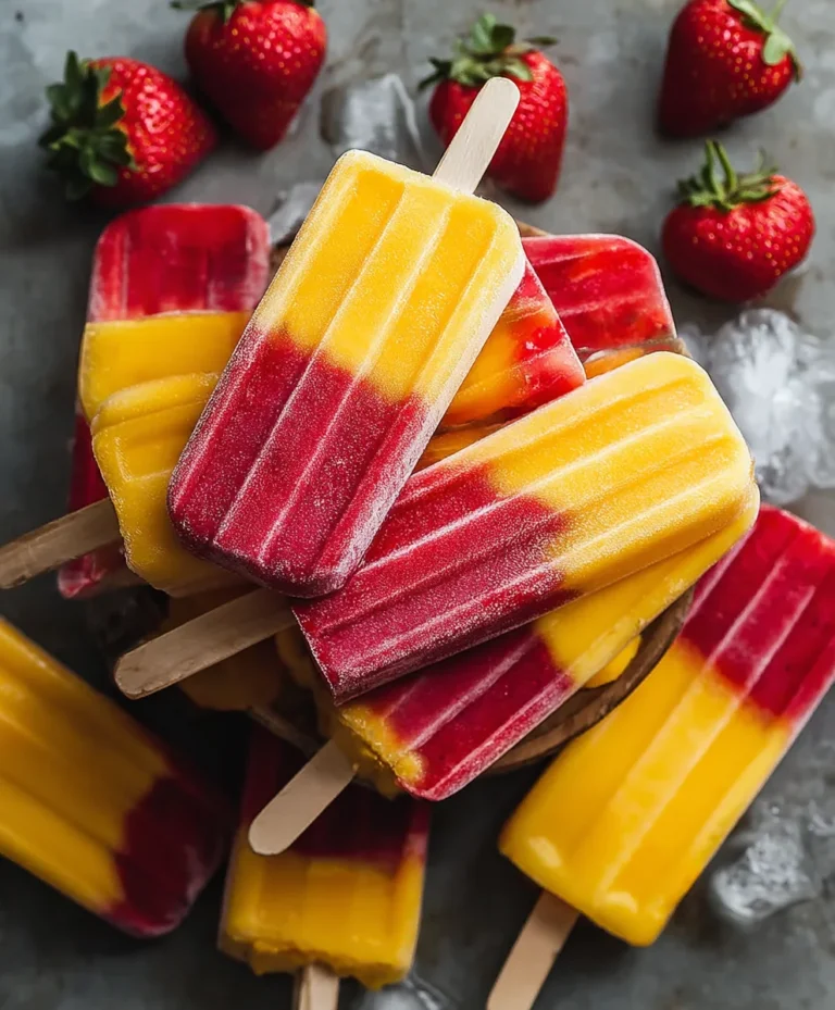 Fresh Strawberry Mango Popsicles- Easy Summer Treat