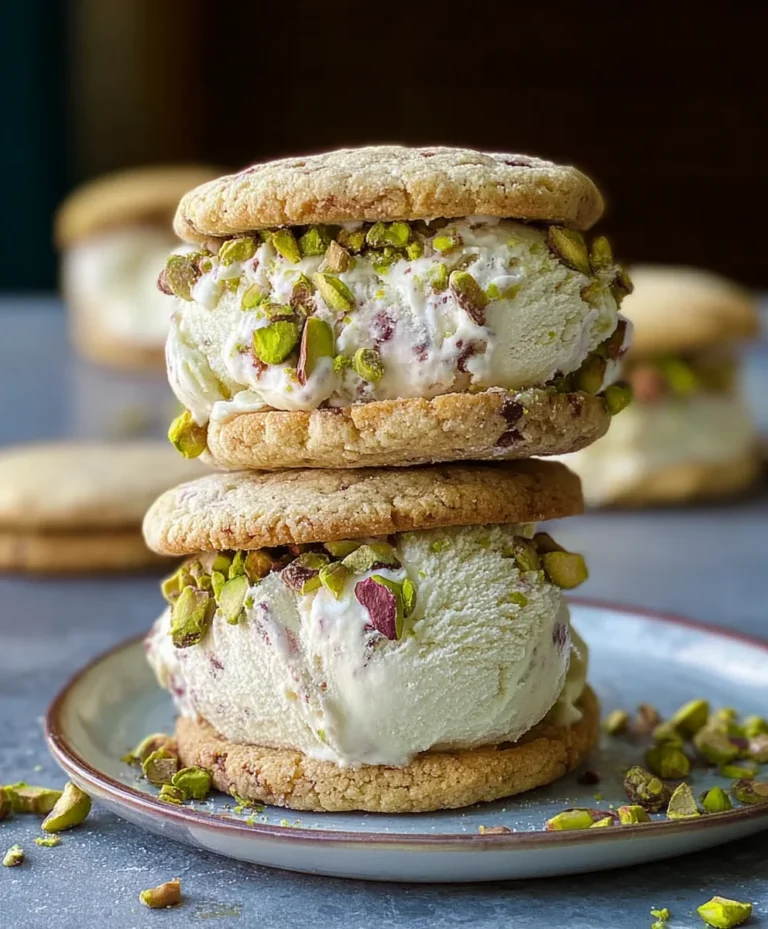 Pistachio Cookie Ice Cream Sandwiches- Easy Dessert
