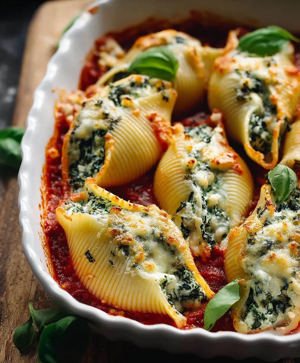 Spinach Ricotta Stuffed Shells- Easy Comfort Dinner