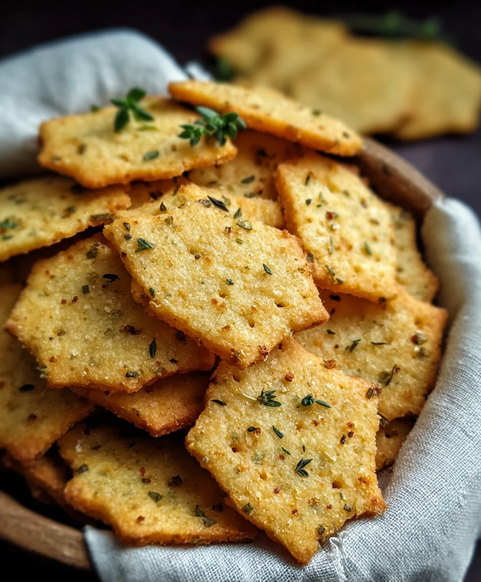 Garlic Herb Chickpea Flour Crackers-Easy Recipe