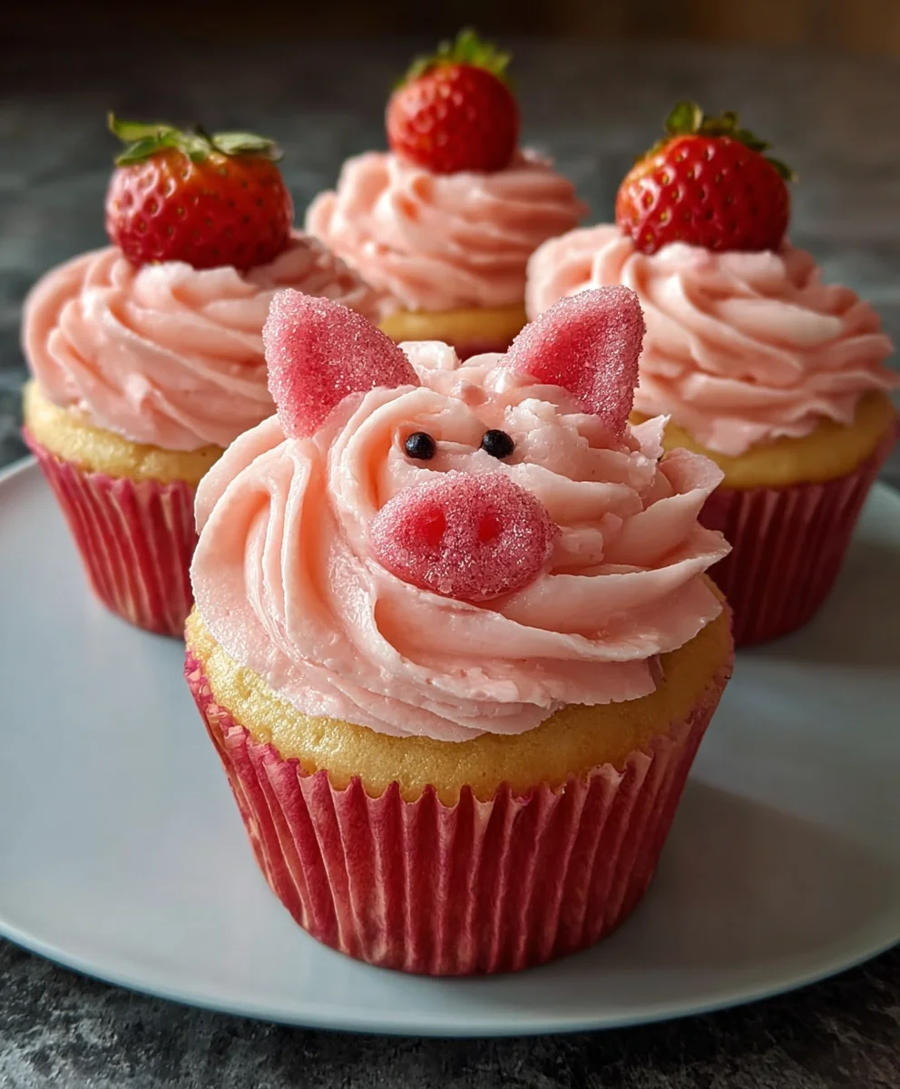 Strawberry Piggy Cupcakes- Cute & Delicious Dessert