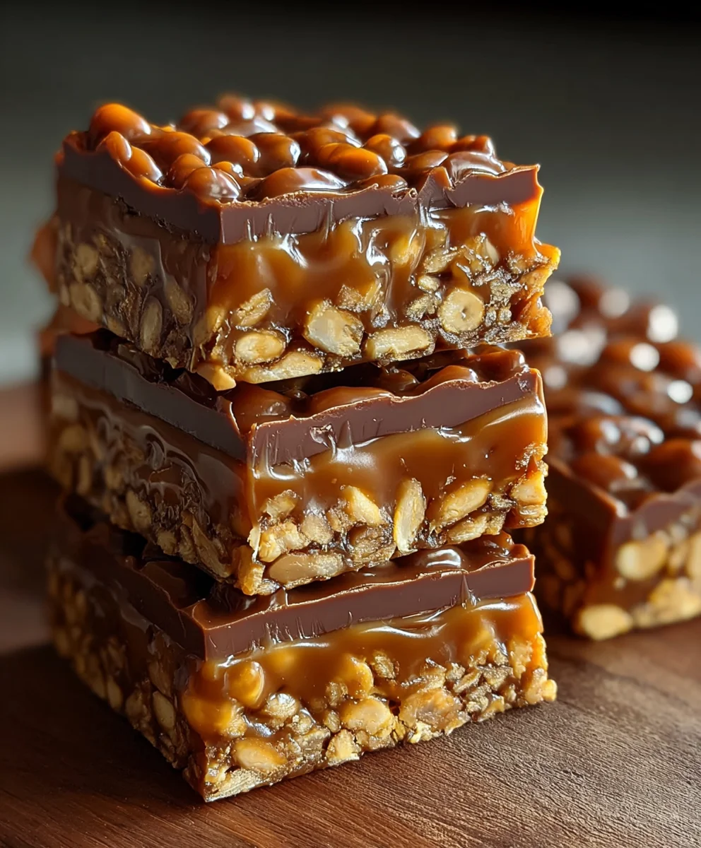 Caramel Fudge Crunch Bars-Sweet Salty Treat