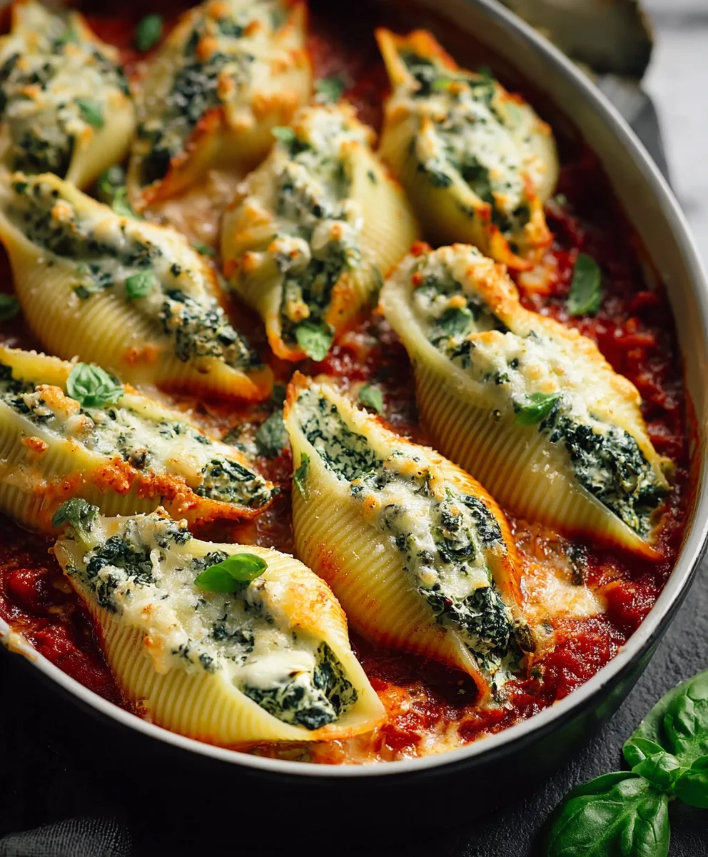 Spinach Ricotta Stuffed Shells- Easy Comfort Dinner