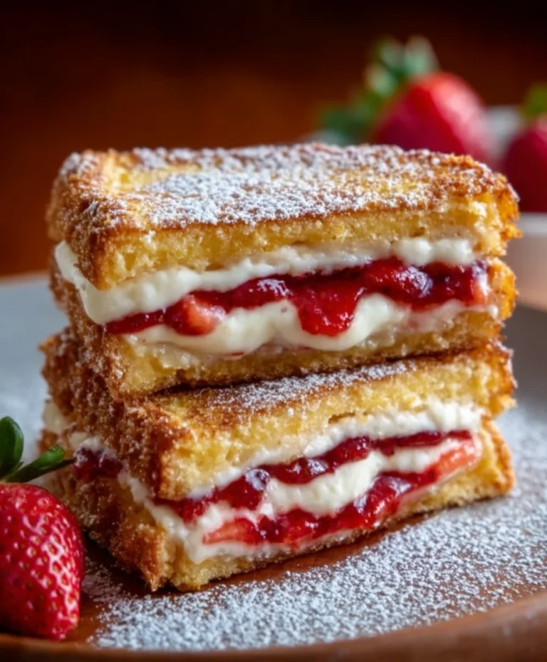 Fried Strawberry Cheesecake Sandwiches-Sweet Dessert
