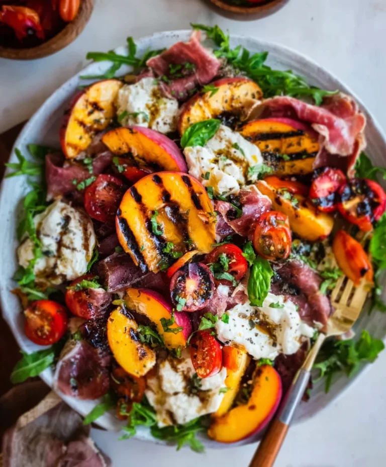 Grilled Nectarine Beef Burrata Beef Prosciutto Salad