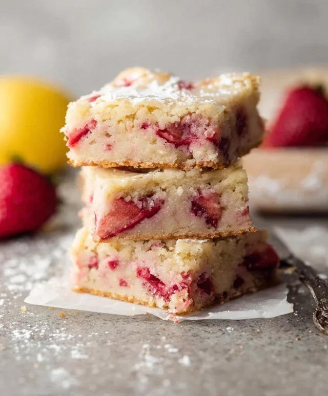 Strawberry Lemon Blondies