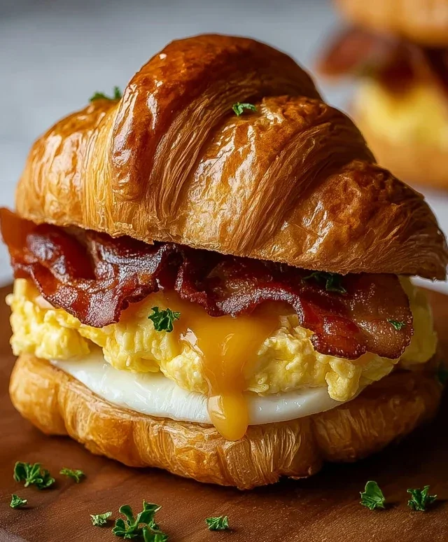 Killer Maple Mustard Croissant Breakfast Sandwiches