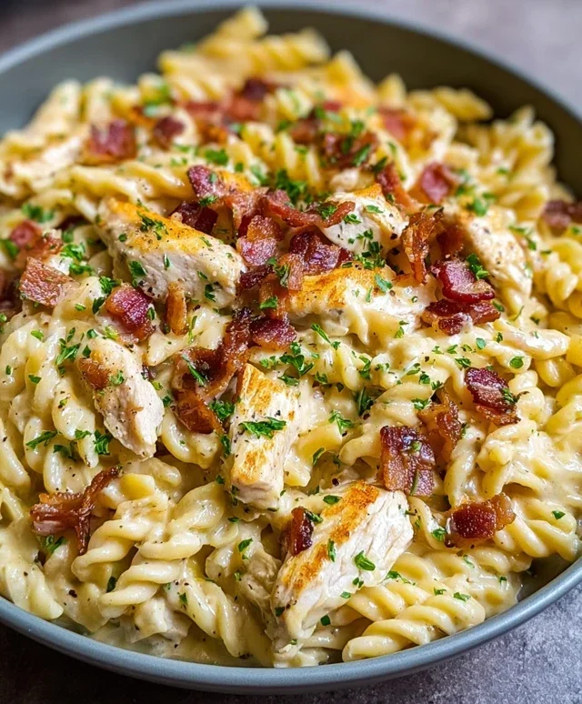 One-Pan Creamy Ranch Beef Beef Bacon Chicken Pasta