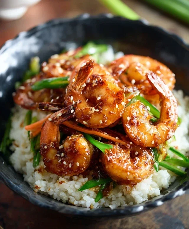 Honey Garlic Shrimp Bowls