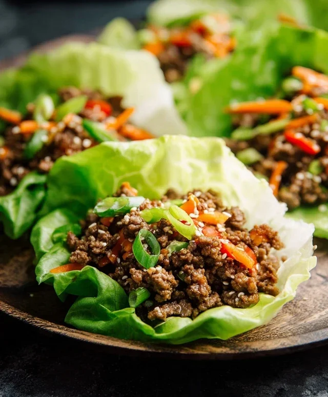 Asian Style Ground Beef Lettuce Wraps