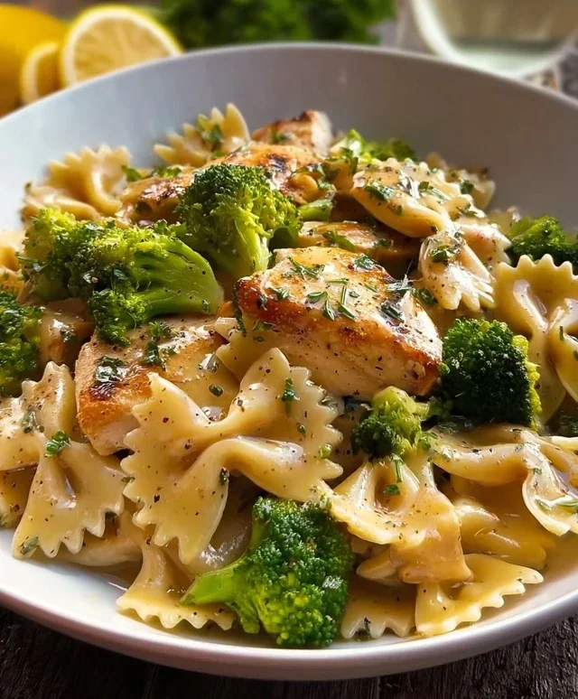 Cowboy Butter Lemon Bowtie Chicken with Broccoli Bliss