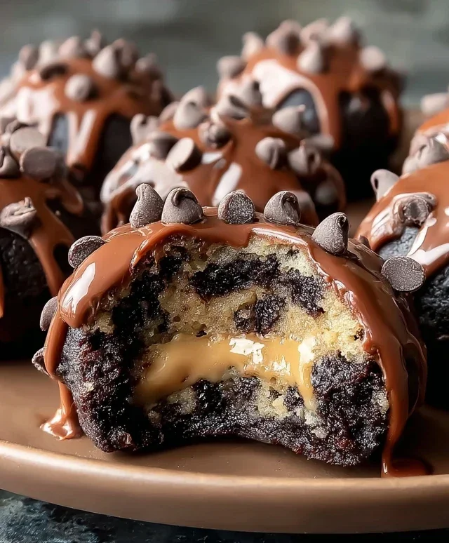 Chocolate Chip Cookie Dough Brownie Bombs