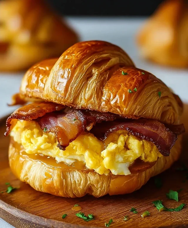 Killer Maple Mustard Croissant Breakfast Sandwiches
