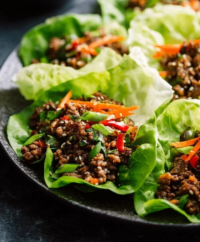 Asian Style Ground Beef Lettuce Wraps