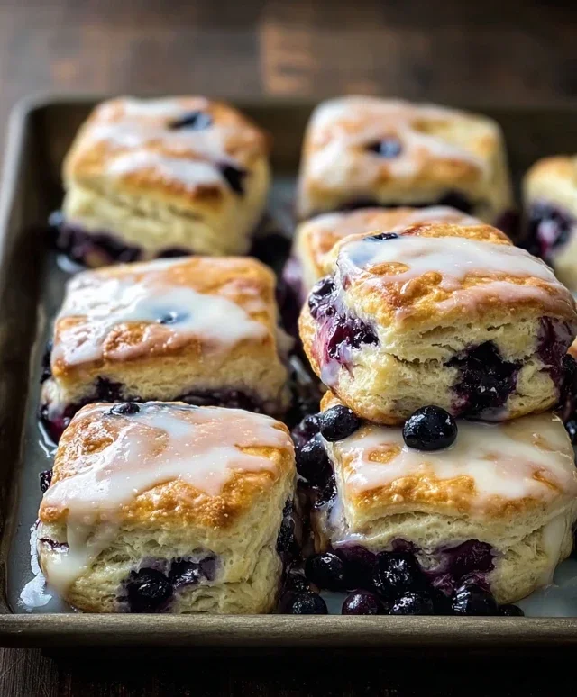 Glazed Blueberry Butter Swim Biscuits