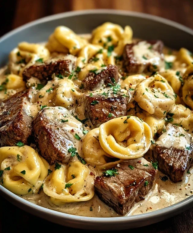Cracked Garlic Steak Tortellini in Creamhouse Sauce Bliss
