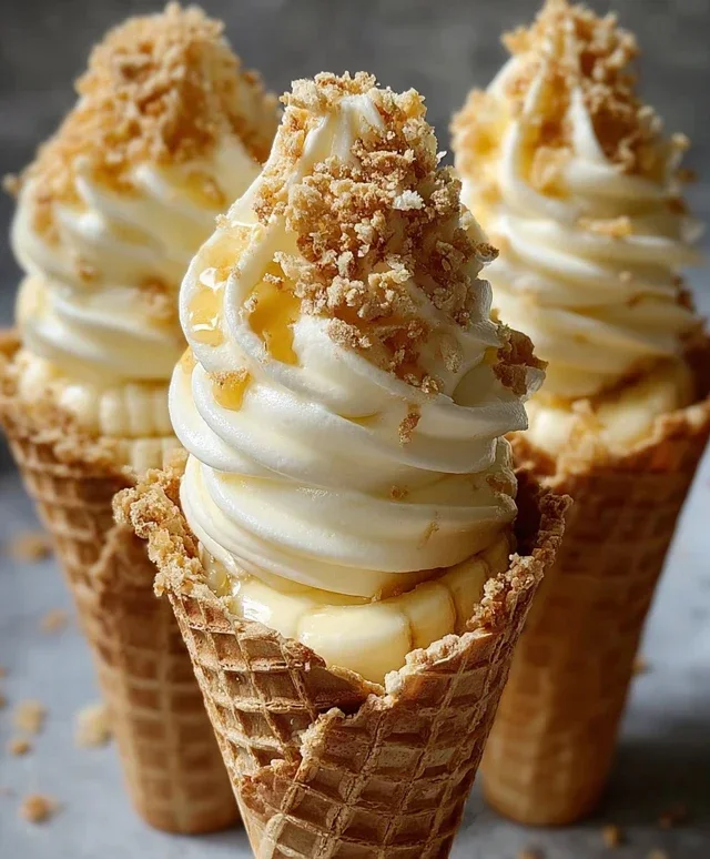 Banana Pudding Cheesecake Cones