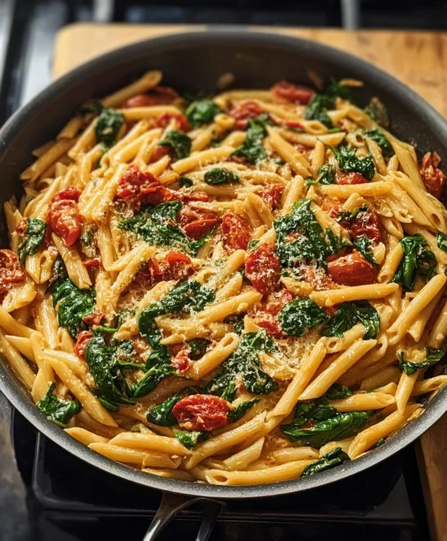 One-Pot Spinach Tomato Pasta