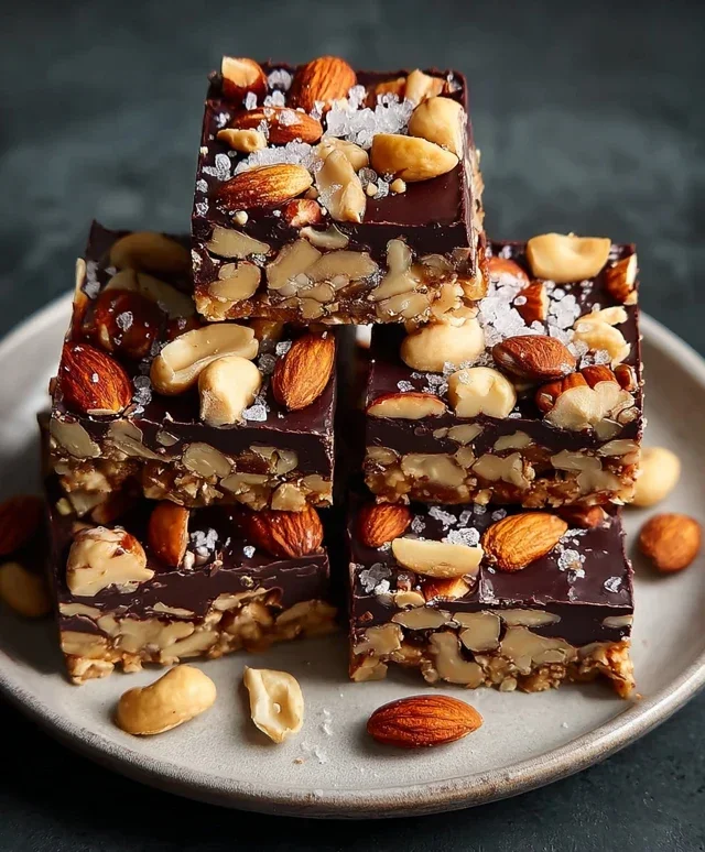 Dark Chocolate and Sea Salt Nut Bars