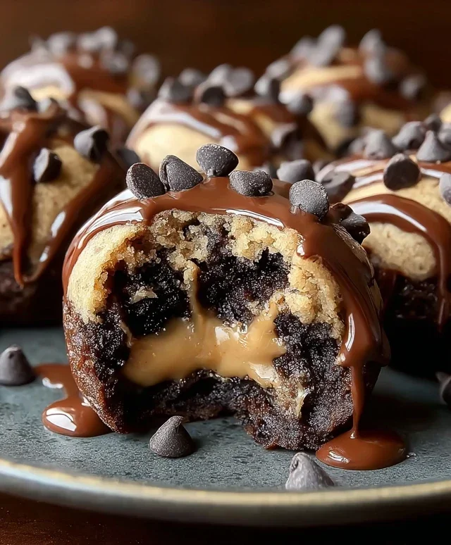 Chocolate Chip Cookie Dough Brownie Bombs