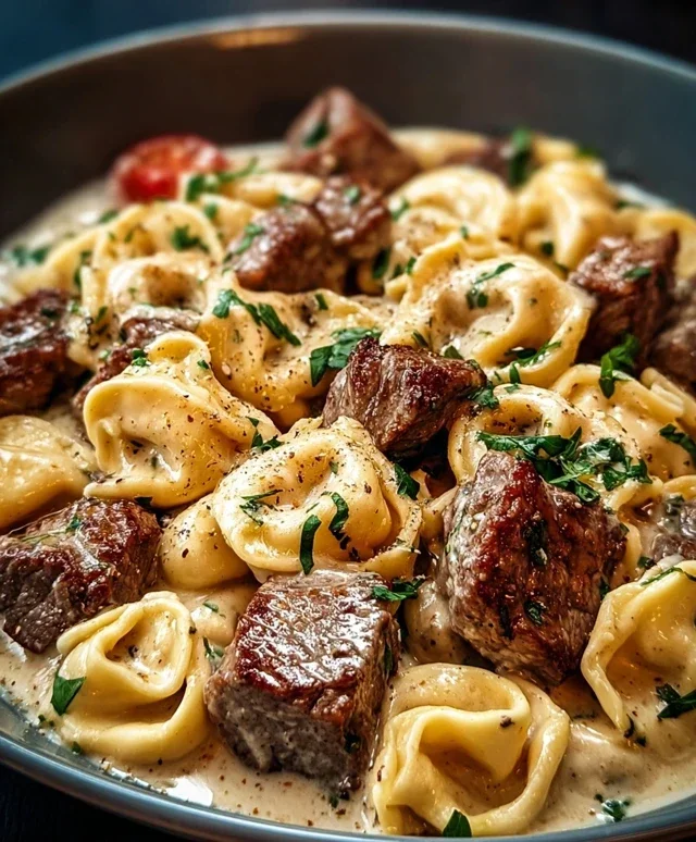 Cracked Garlic Steak Tortellini in Creamhouse Sauce Bliss