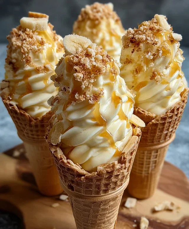 Banana Pudding Cheesecake Cones
