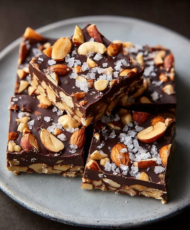 Dark Chocolate and Sea Salt Nut Bars