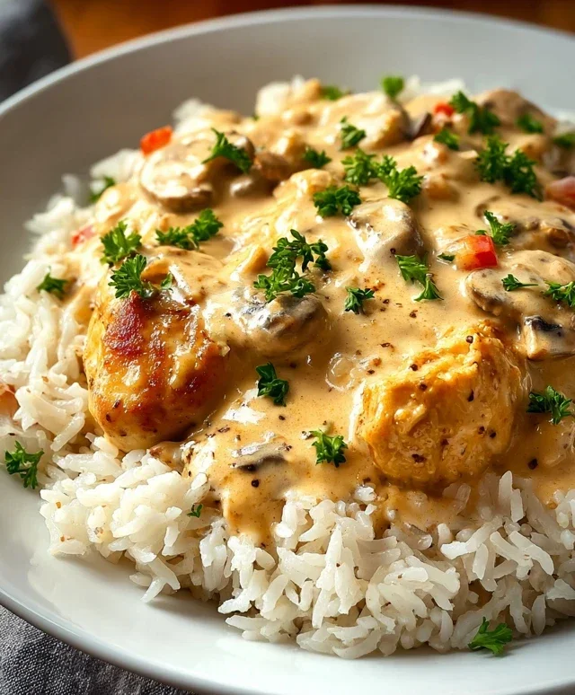 Creamy Smothered Chicken and Rice