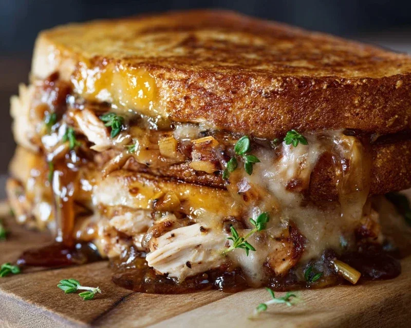 BBQ Chicken Grilled Cheese Sandwich