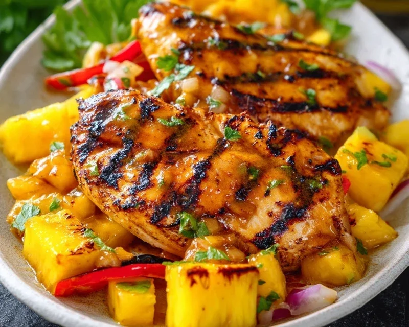 Grilled Mango Pineapple Chicken