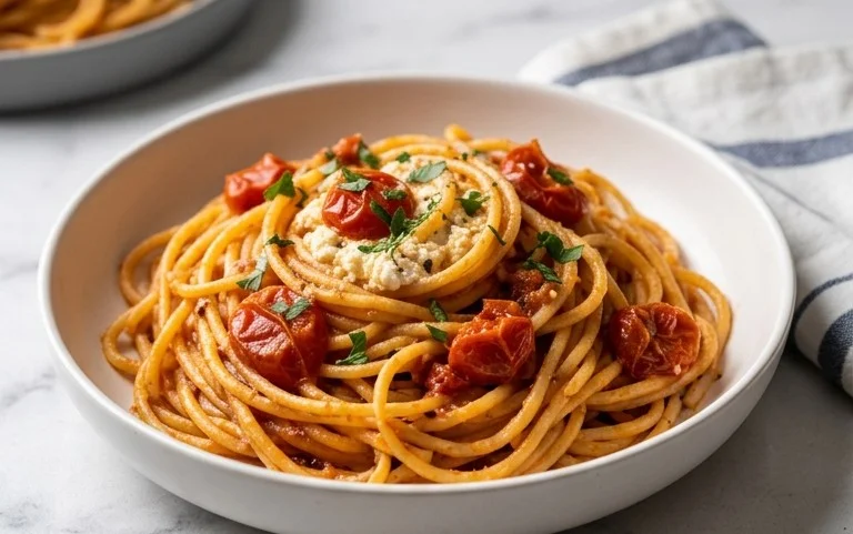 Roasted Tomato and Garlic Ricotta Pasta