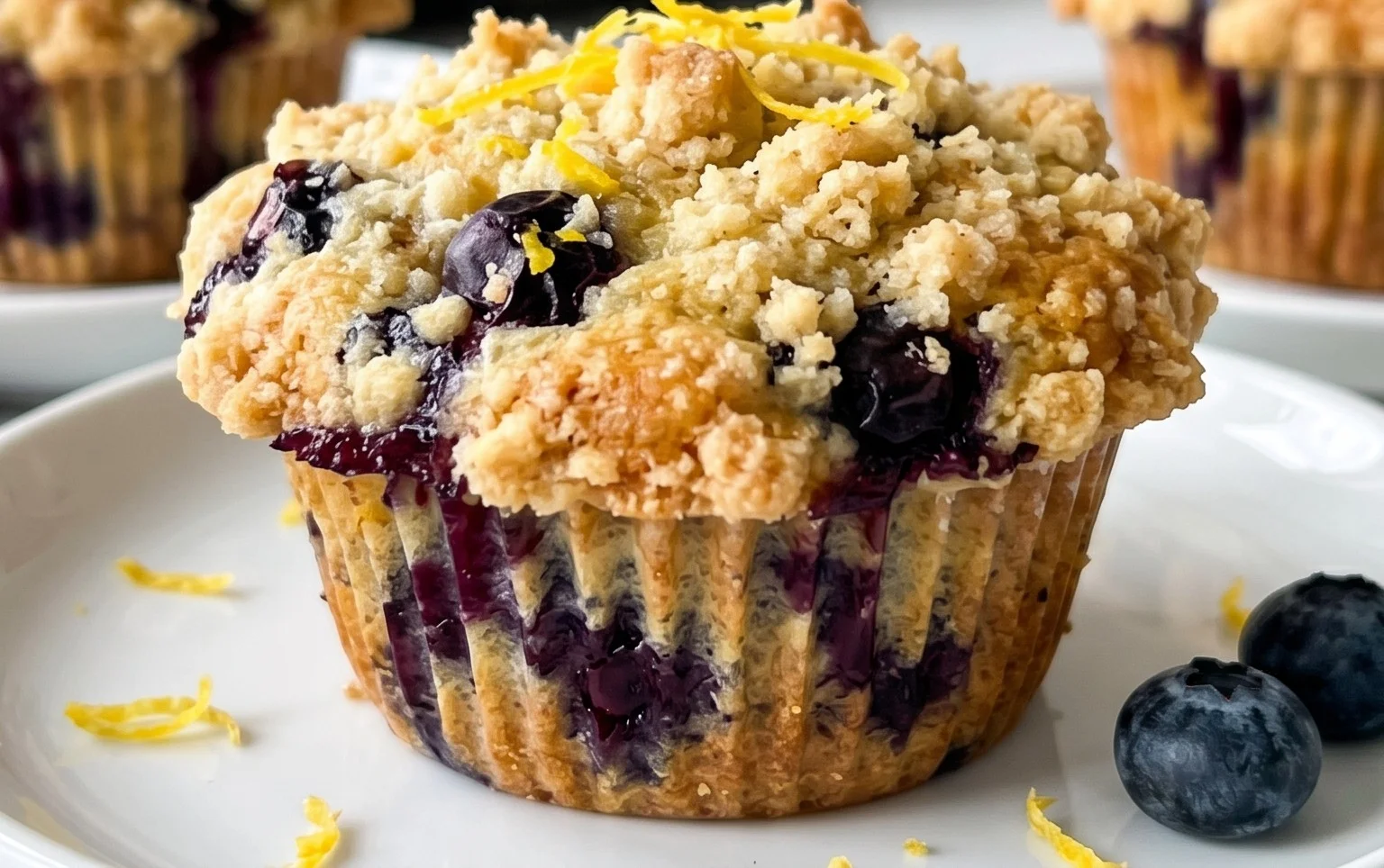 Lemon Blueberry Streusel Muffins