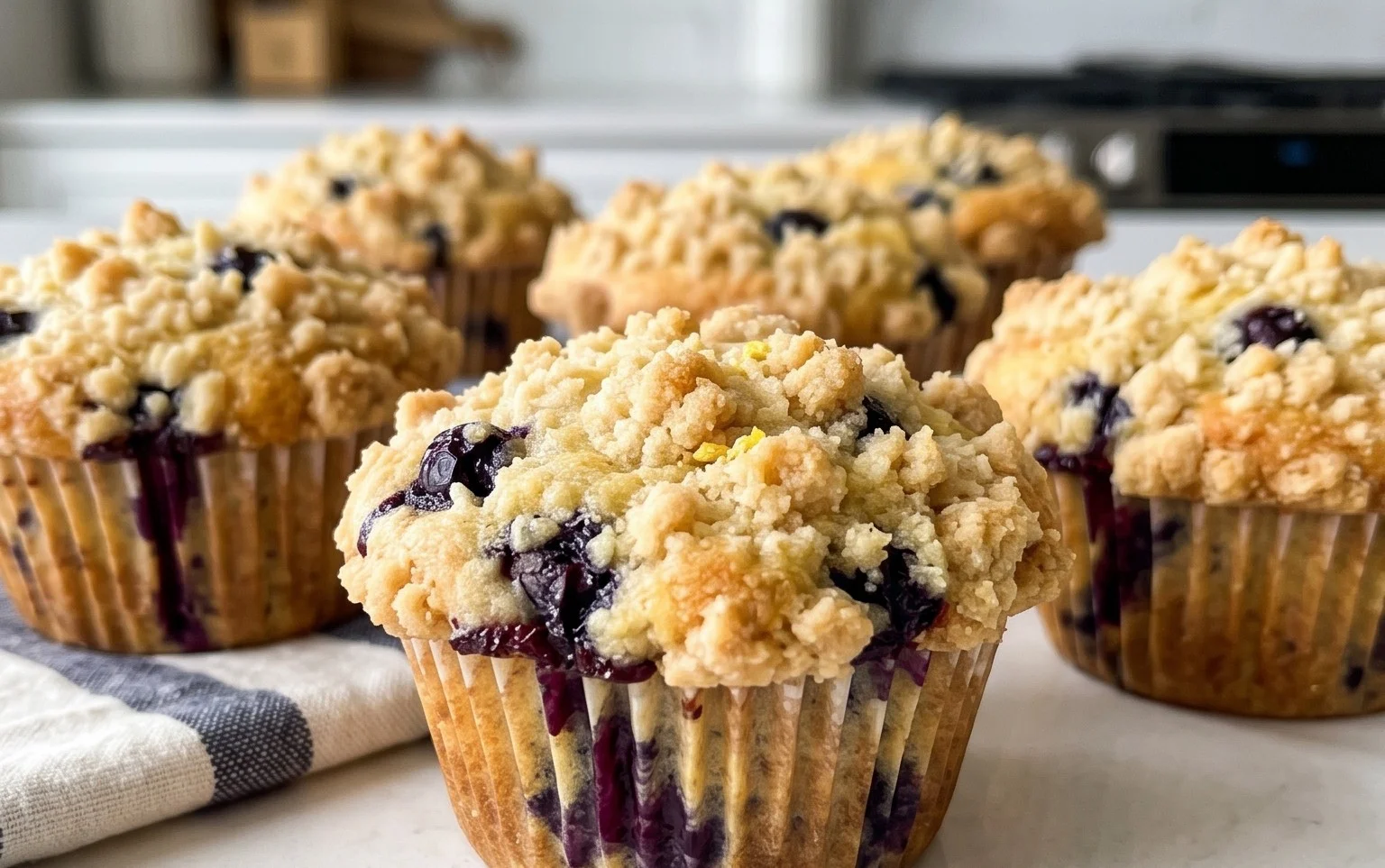 Lemon Blueberry Streusel Muffins