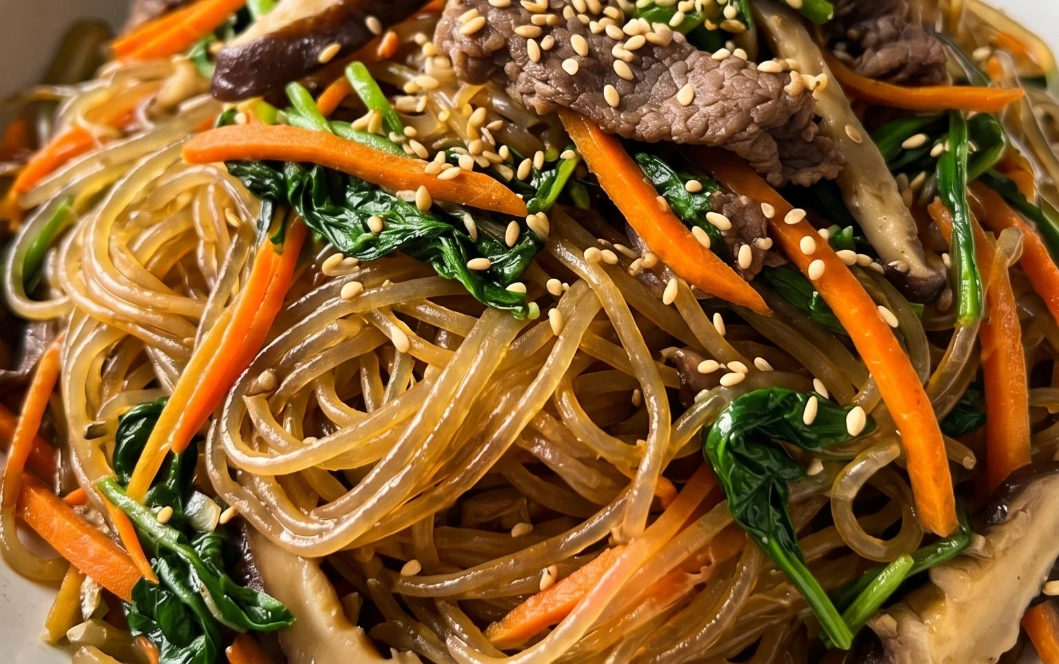 Japchae (Korean Glass Noodle Stir Fry)