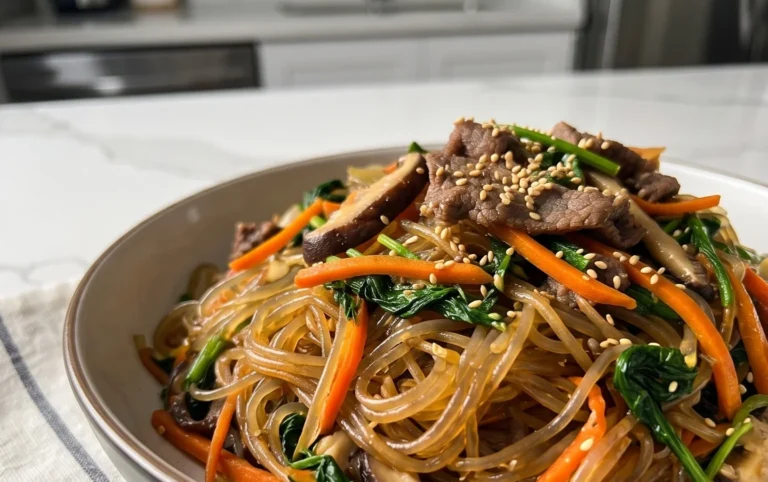Japchae (Korean Glass Noodle Stir Fry)