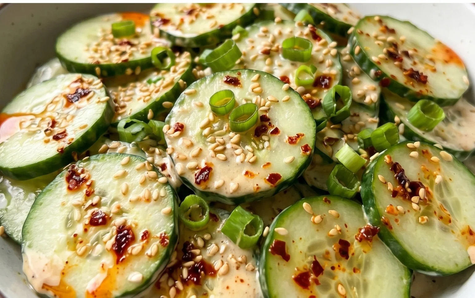Creamy Asian Cucumber Salad Bowl