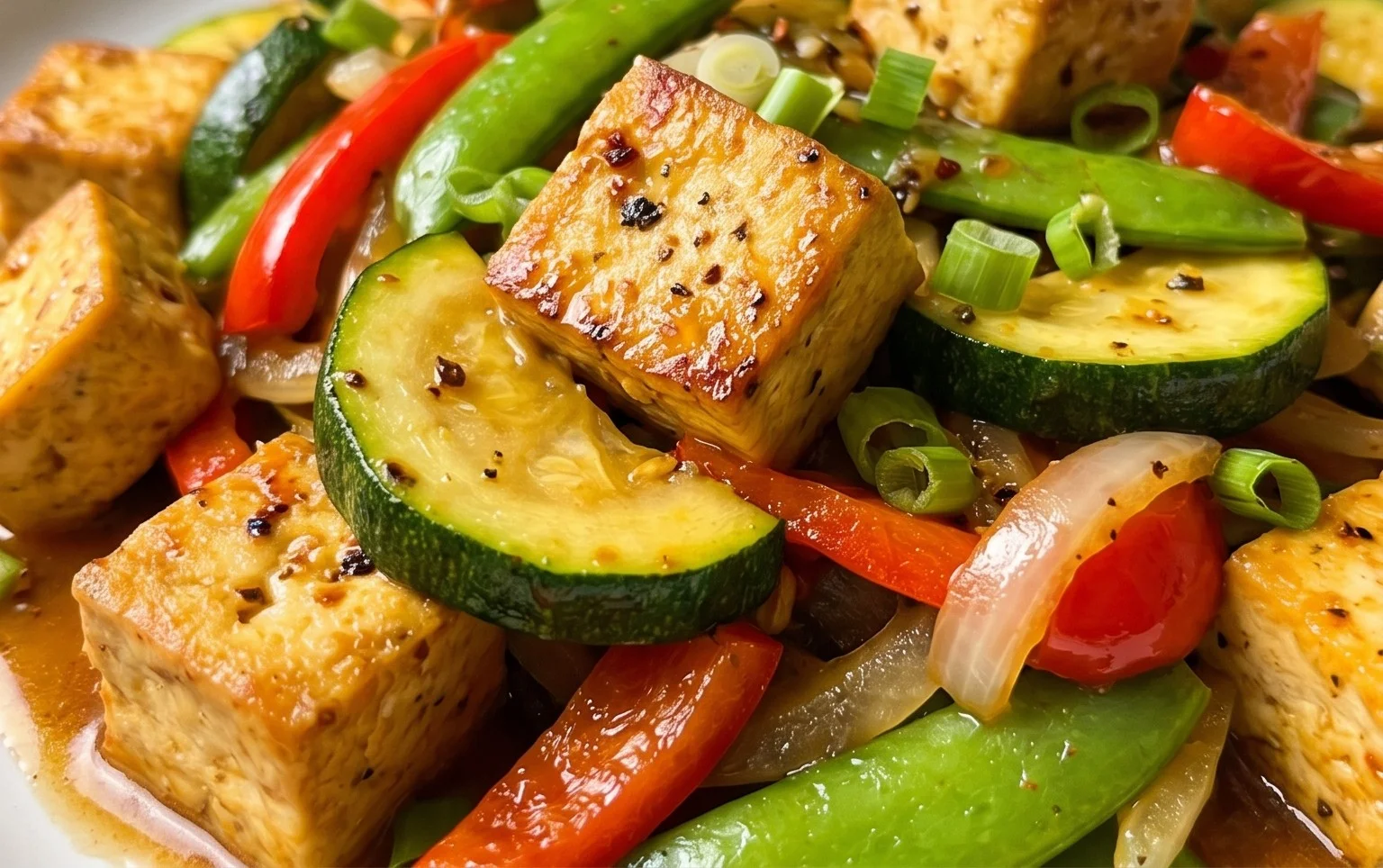 Zucchini Stir Fry With Tofu (Vegan)