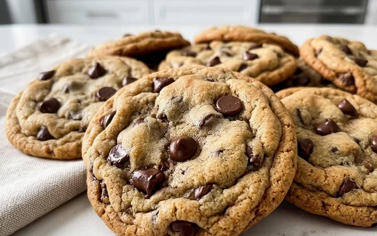 Crispy and Chewy Chocolate Chip Cookies