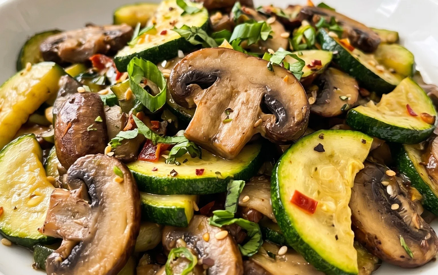 Skillet Zucchini and Mushrooms