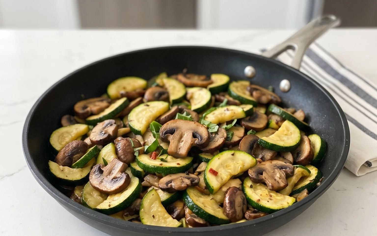 Skillet Zucchini and Mushrooms