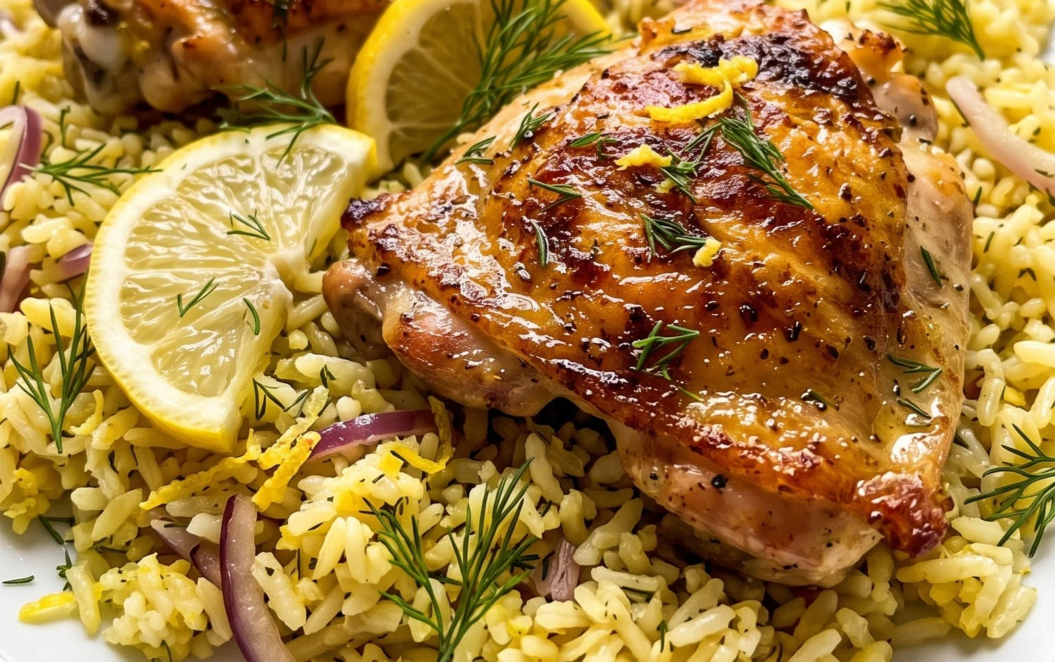 Greek Chicken and Lemon Rice (30 Minutes, One-Pot)