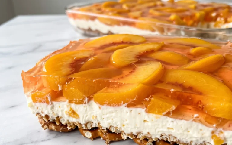 Peach Pretzel Salad Dessert