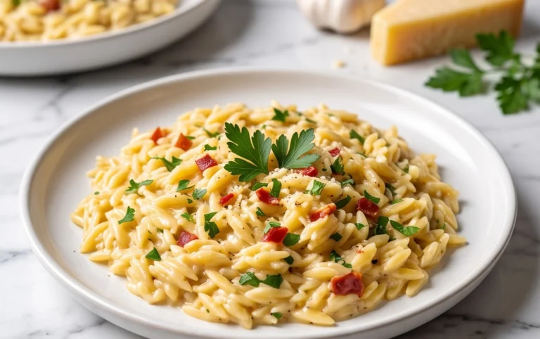 Creamy Garlic Parmesan Orzo