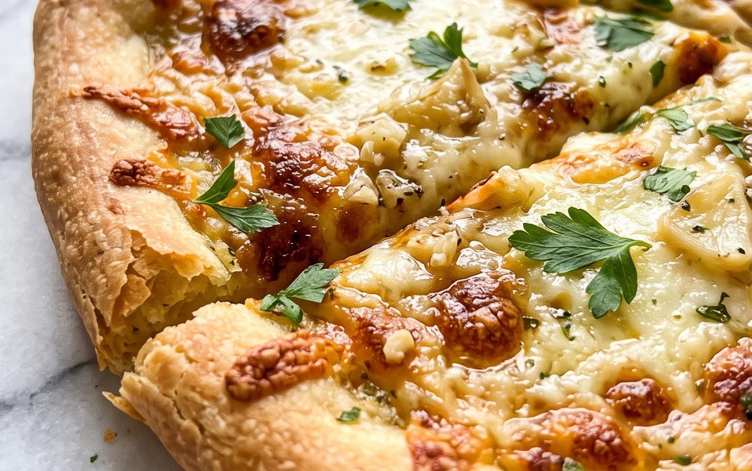buttery garlic pizza