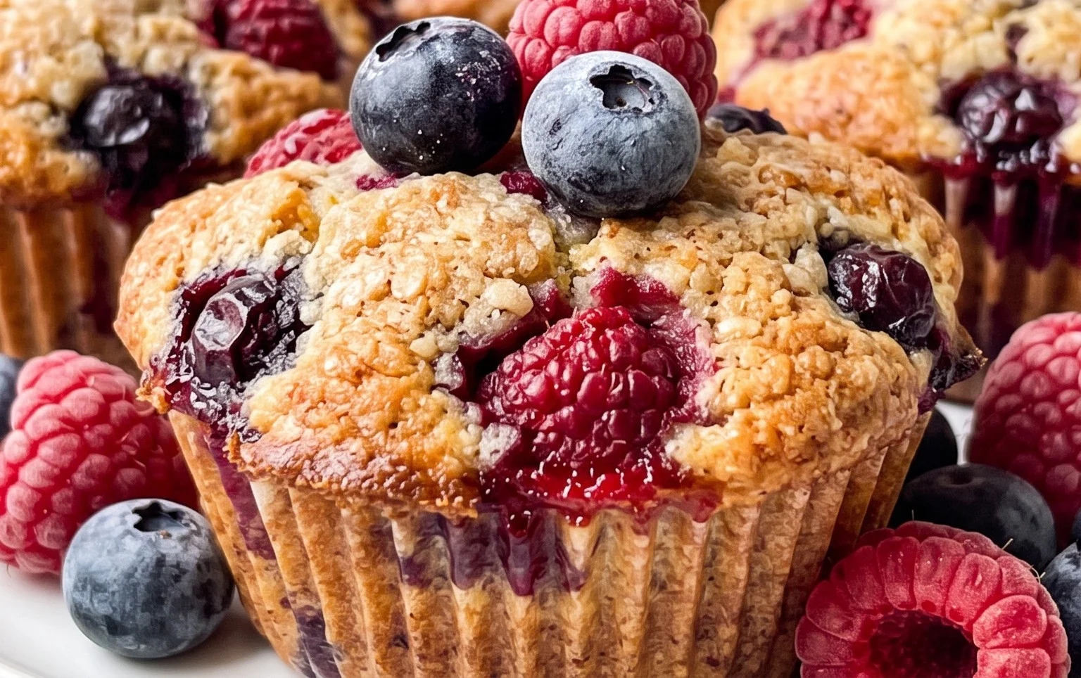 Bakery Style Mixed Berry Muffins | with Frozen Berries