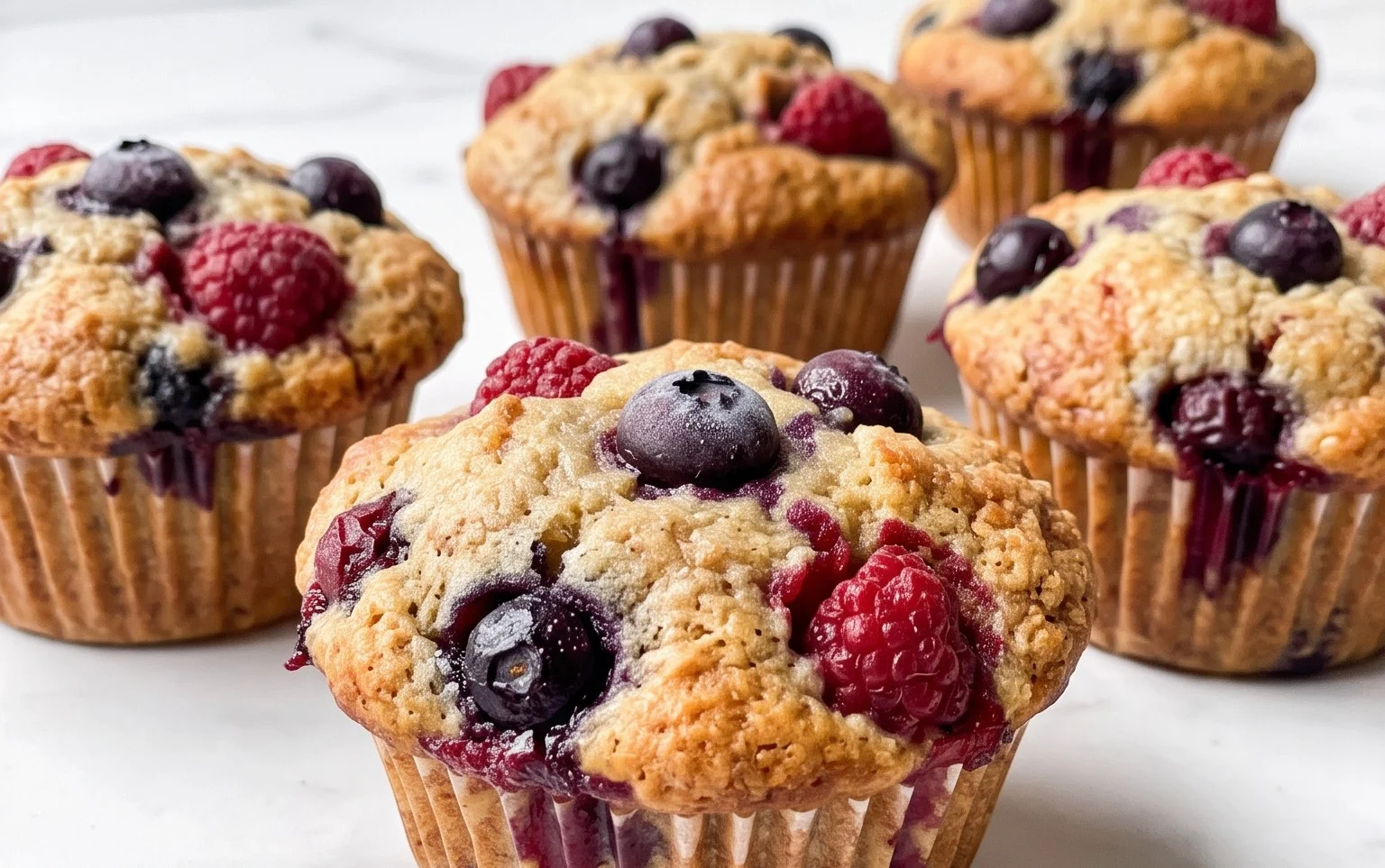 Bakery Style Mixed Berry Muffins | with Frozen Berries
