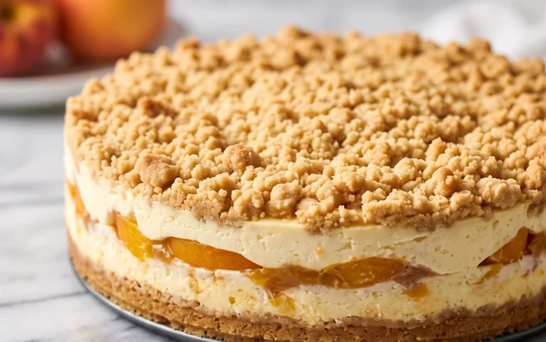 Peach Cream Cheese Cake with Streusel Topping