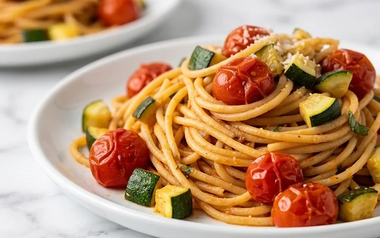 Healthy Tomato Zucchini Pasta