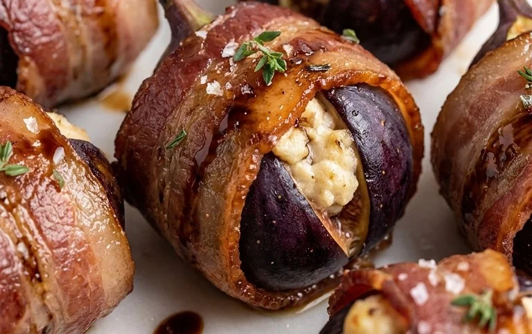 Beef Bacon Wrapped Stuffed Figs