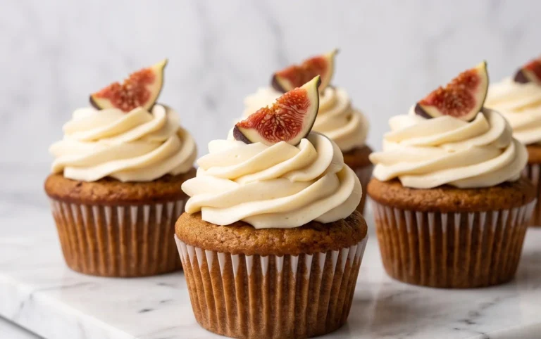 Fig Cupcakes with Honey Cream Cheese Frosting